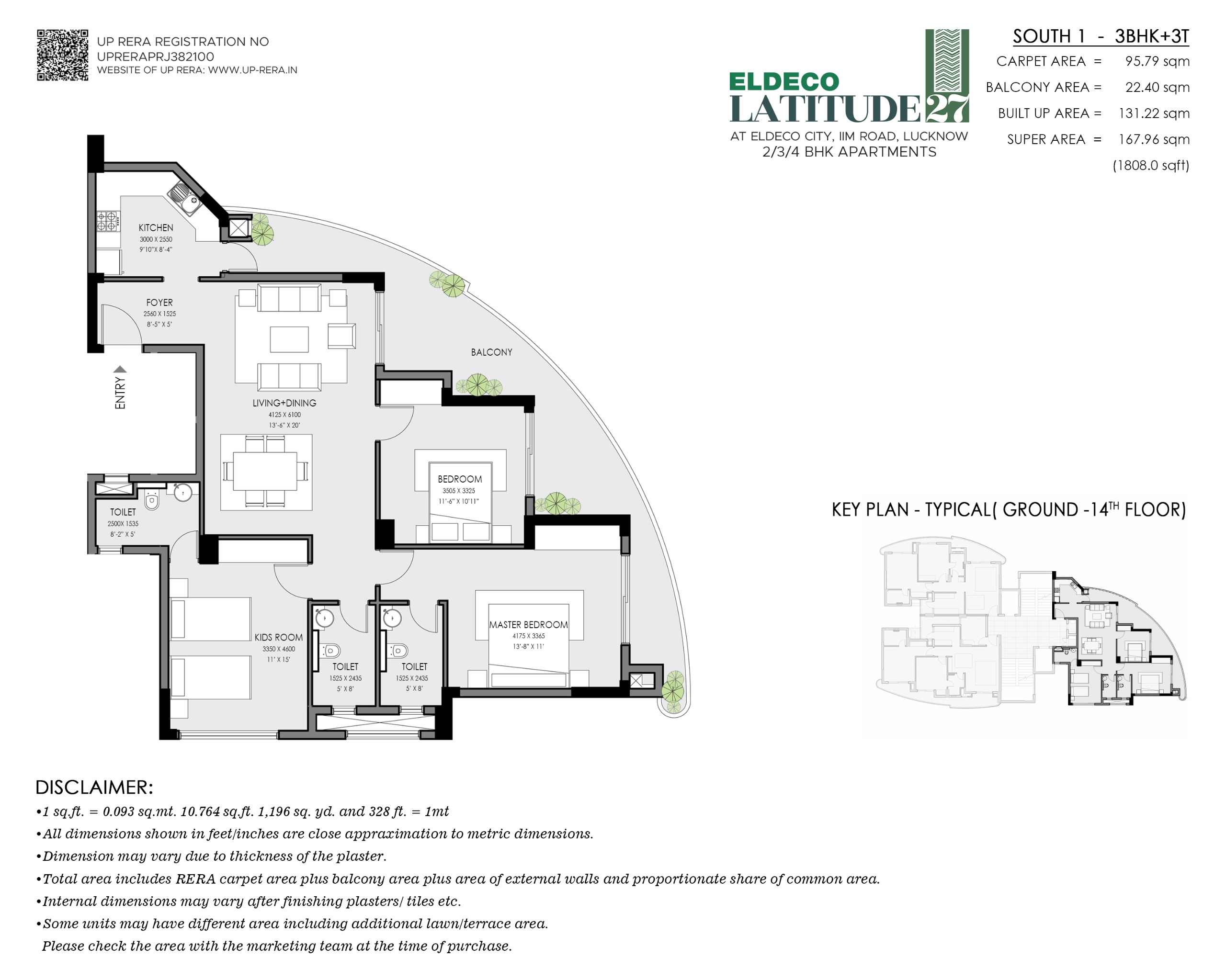South-1 - 3BHK+3T